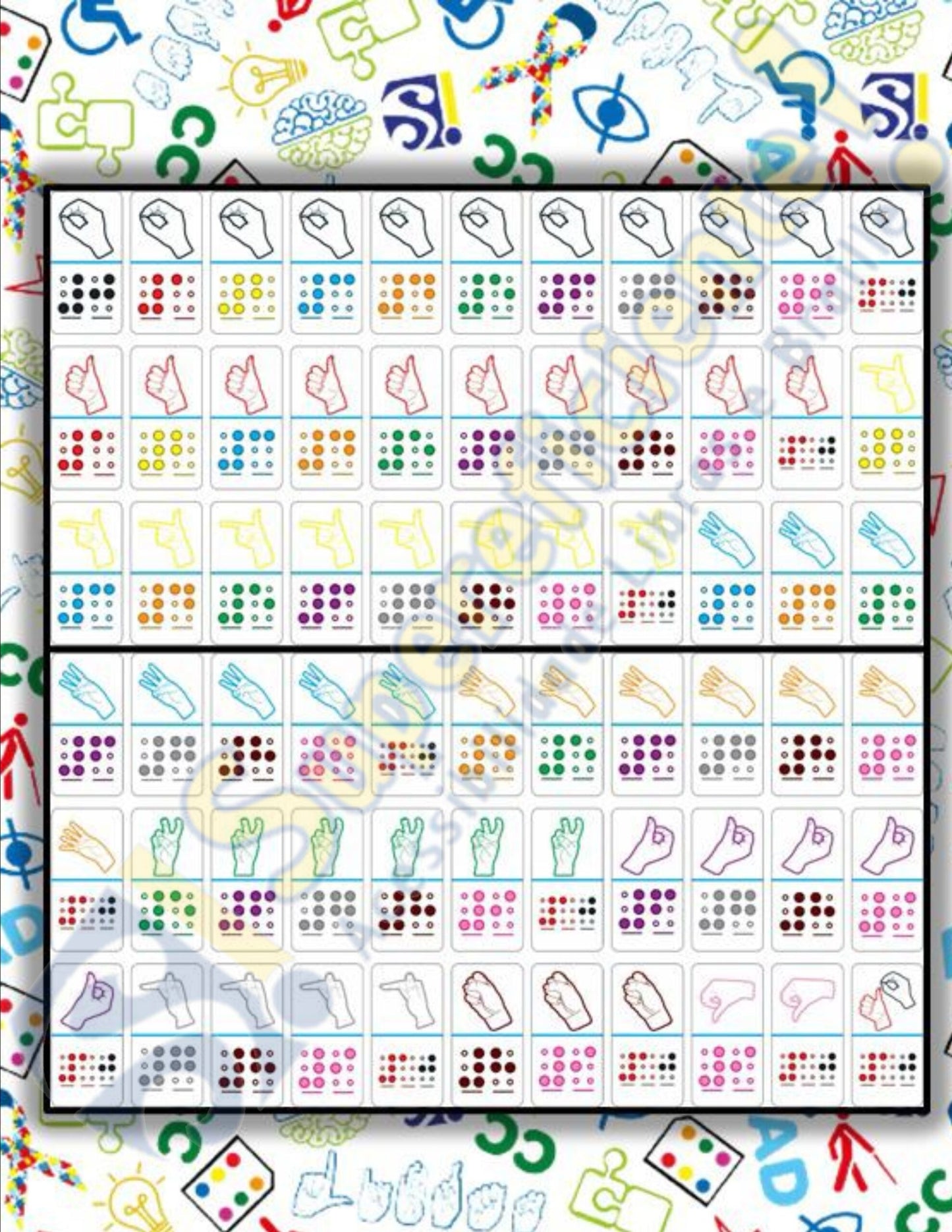 Dominó Libras X Braille Visual do 0 ao 10