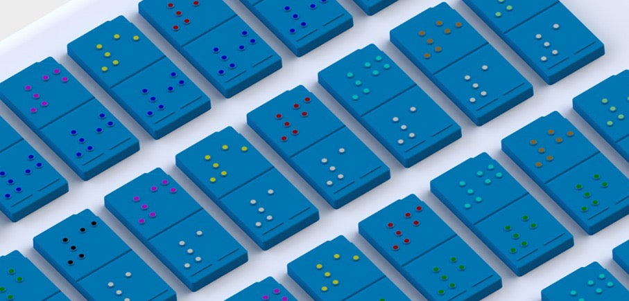 Dominó Braille X Braille com Relevo 3D